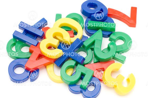 plastic number on white