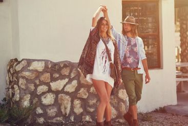 Energy, dancing and couple with vacation, celebration...