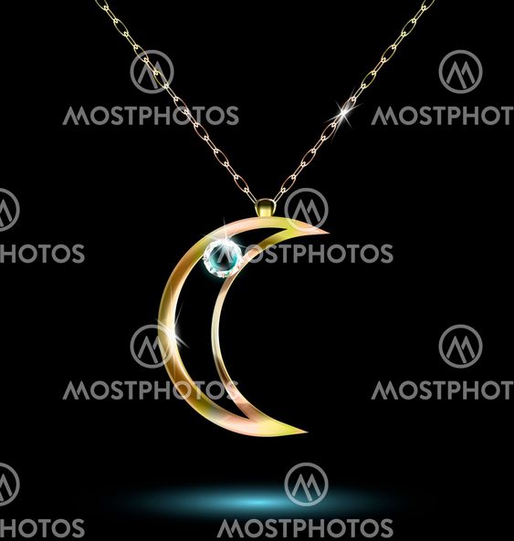pendant with a large crescent