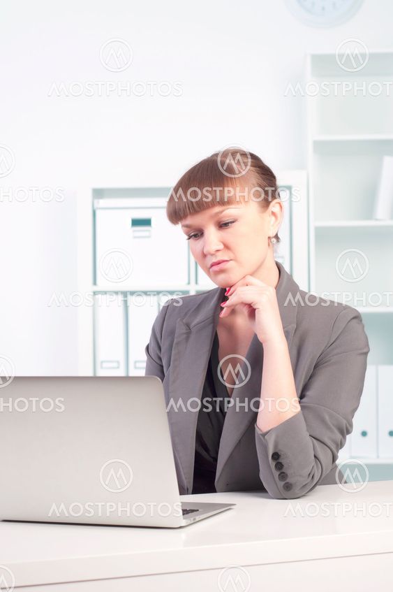 woman works in the office