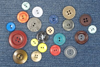 Multicoloured buttons.