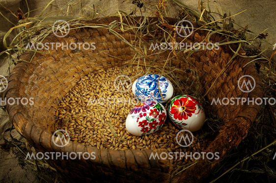 The painted eggs
