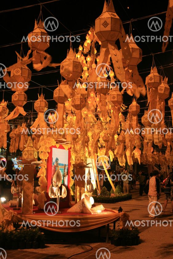 People and lanterns