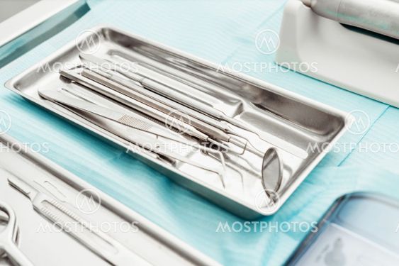 Dentist tools. Dentist workplace equipment set. Health...