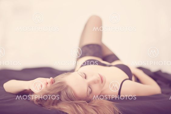 Girl lying on the bed