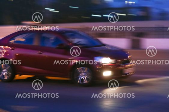 cars go on the night city