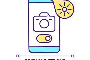 Smartphone ambient light sensor RGB color icon