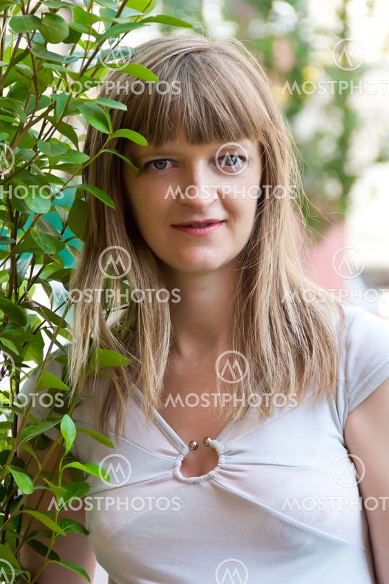 Blond woman with long hair