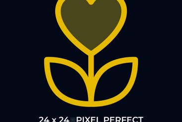 Plant with heart shaped flower dark color ui icon
