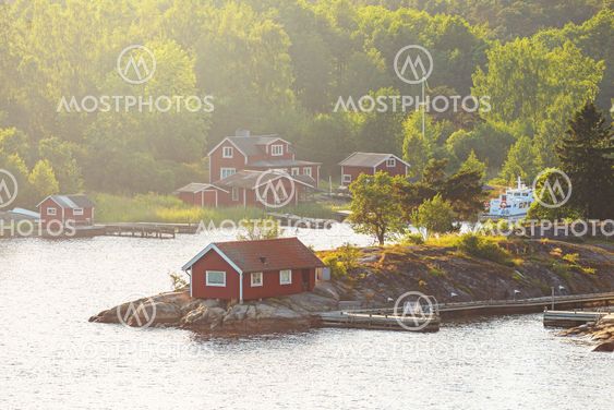 Small picturesque coastal village in a bay at the swedish...