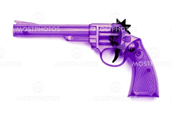 Toy plastic gun , on a white background