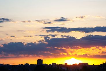 majestic sky after sunset, featuring a gradient from...