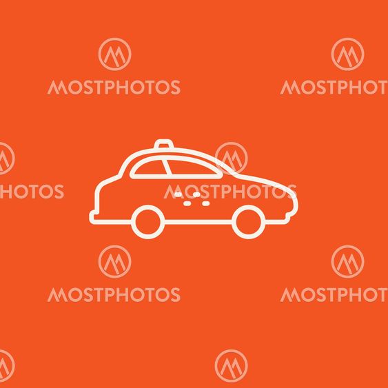 Taxi car line icon.