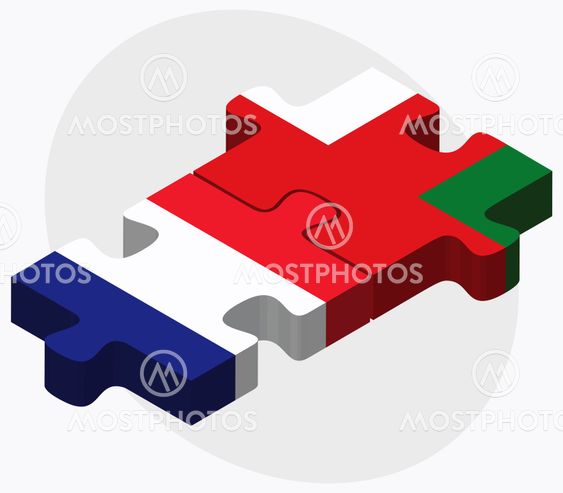 France and Oman Flags