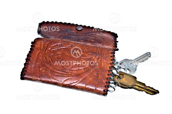 Old Stamped Leather Key Holder