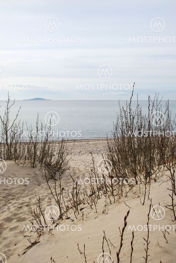 Seaside view at a sand beach