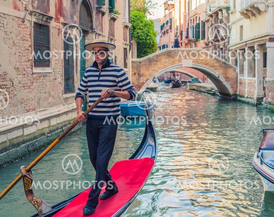 People in Venice gondolas