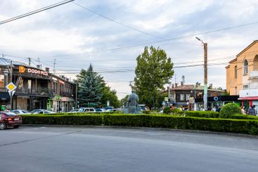view of Hovhannes Shiraz street, Gyumri in dusk