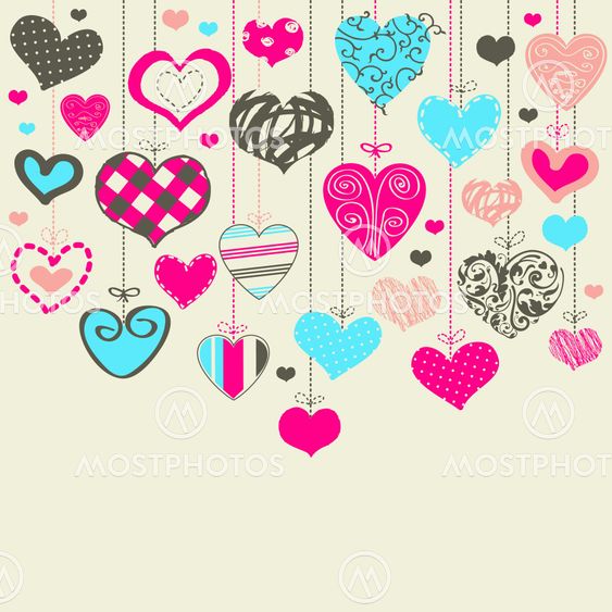 Colorful background with hearts
