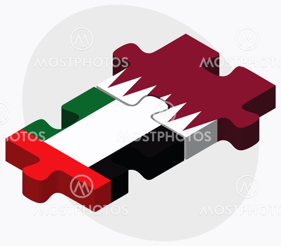 United Arab Emirates and Qatar Flags