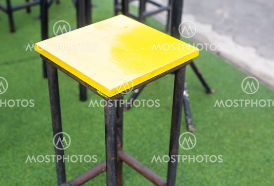 Cafe interior - bar chairs outdoors