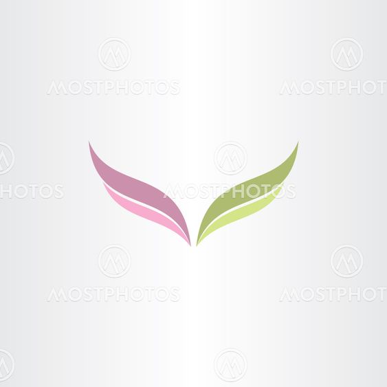 green and purple vector wings logo