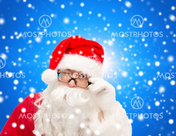 close up of santa claus winking