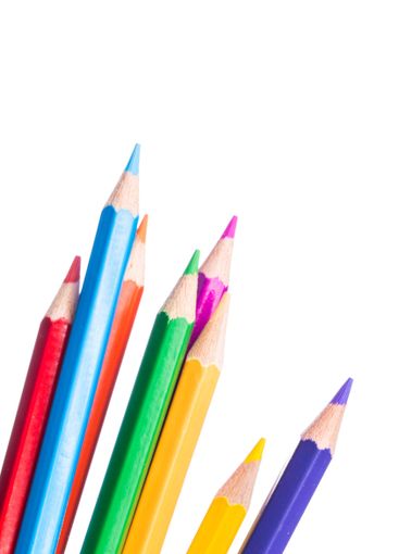 Colorful pencil tips arranged in a vibrant display...