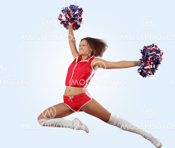 cheerleader girl jumping