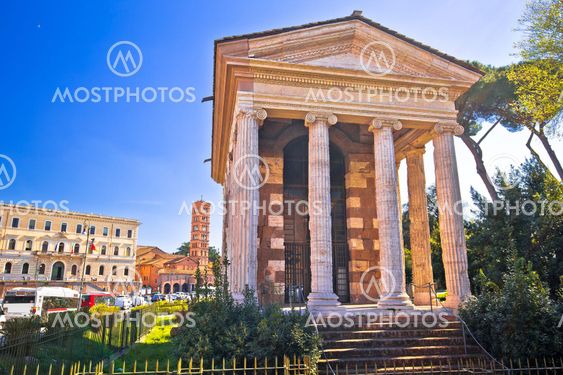 Temple of Portuno acient landmark of eternal city of Rome