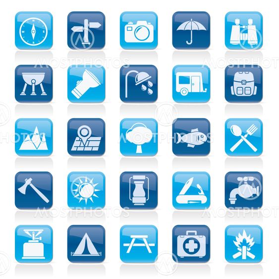 Camping and tourism icons