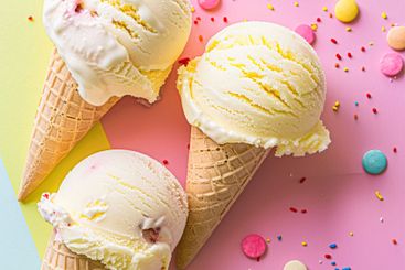 Ice cream colourful summer treat, sweet dessert in...