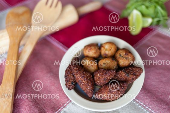 Kibbeh and Codfish balls