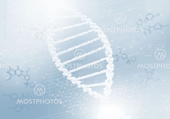 DNA helix against the colored background