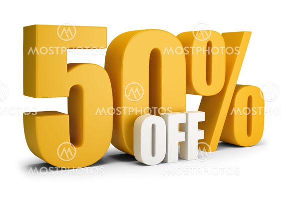 50 percent OFF