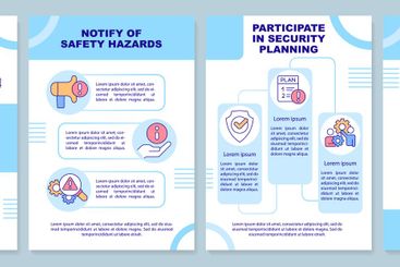 Occupational health and safety blue brochure template