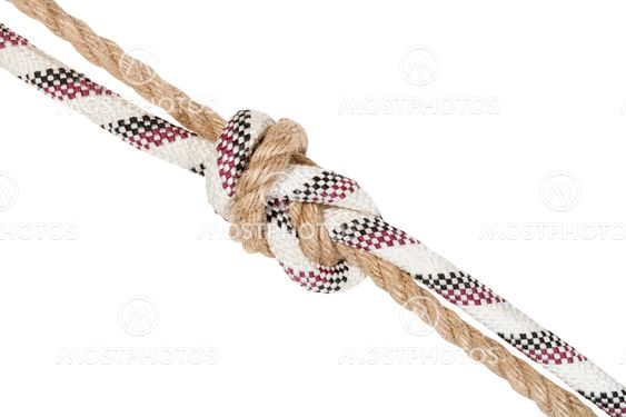another side of flemish bend joining two ropes