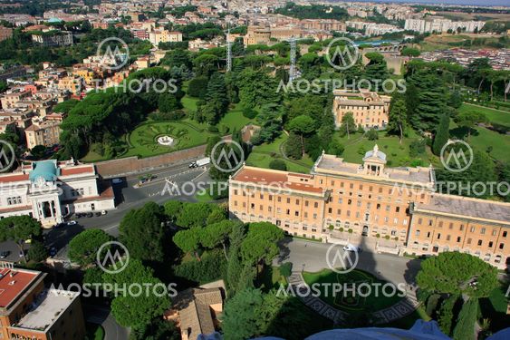 Aerial view of Palace of the Governorate of Vatican City State