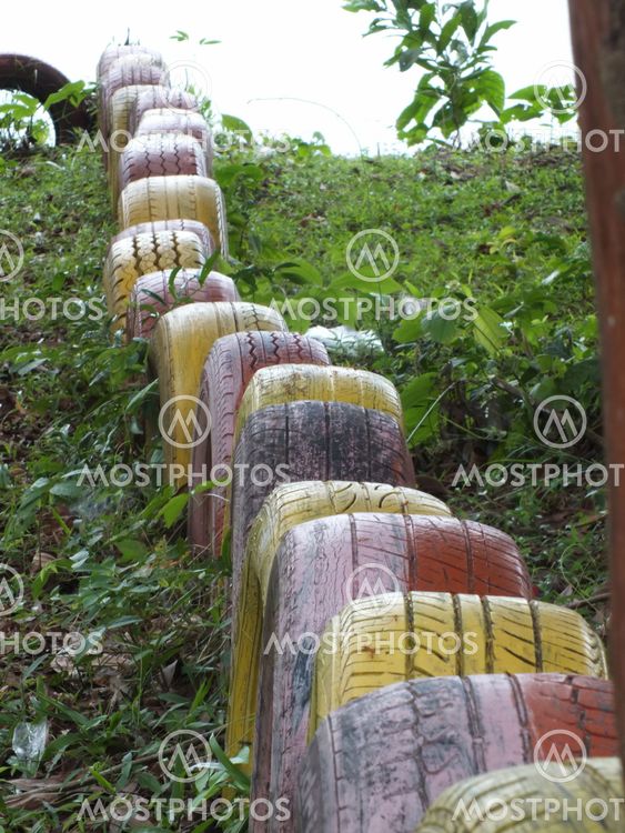 Barricades of tires