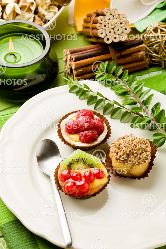 Pastries with fruits