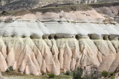 View of the multicoloured sandstone rocks, sediments in...