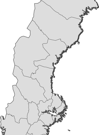 Map of Sweden, Skane County highlighted