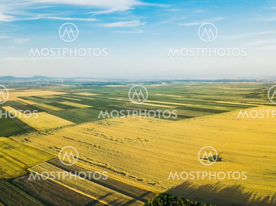 Aerial view of the countryside fields