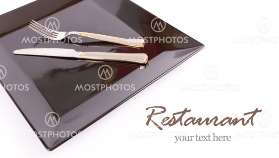 Dish with fork and knife