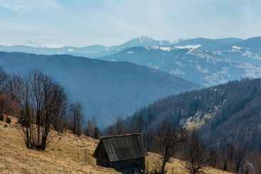 Early spring Carpathian mountains