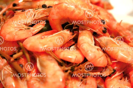 A Boiled Shrimps Background ready for eating
