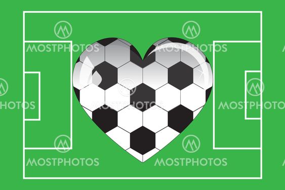 glass heart football in the field