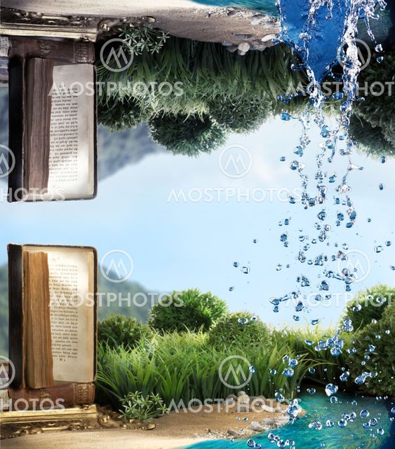 Fantasy Shot of Book by River