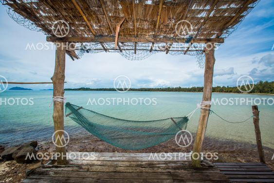 Thai Traditional hammock and sea view
