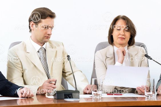 Senior business woman working with documents